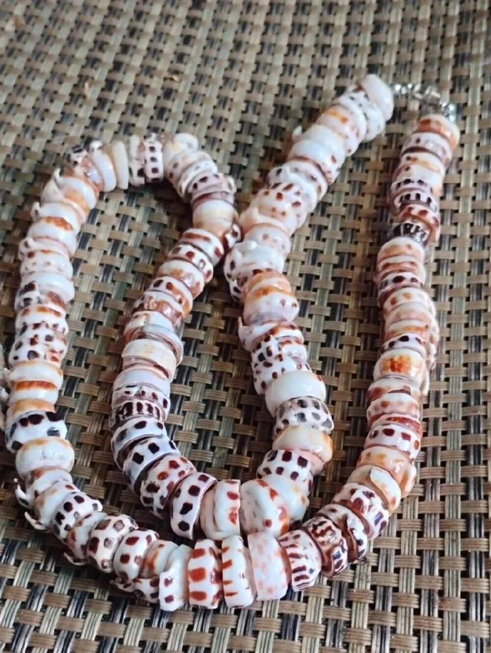 Shell Bead Layered Necklace with Turquoise Turtle Charm++